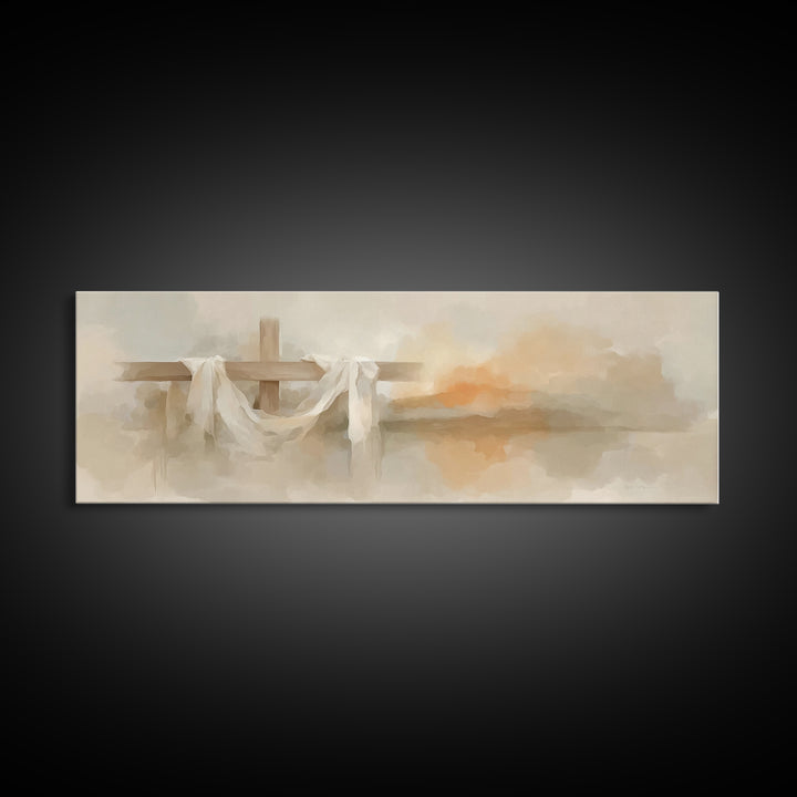 Cross Of Renewal – Framed Canvas Print – Panoramic Wall Art – Christian Art Canvas – Christian Art – Christian Wall Art – Christian Gift –