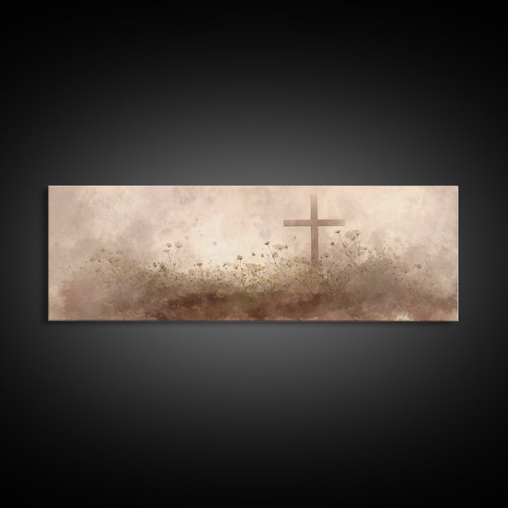 Morning Of Stillness – Framed Canvas Print – Panoramic Frame – Christian Art Canvas – Subtle Christian Paintings – Christian Decor – Jesus