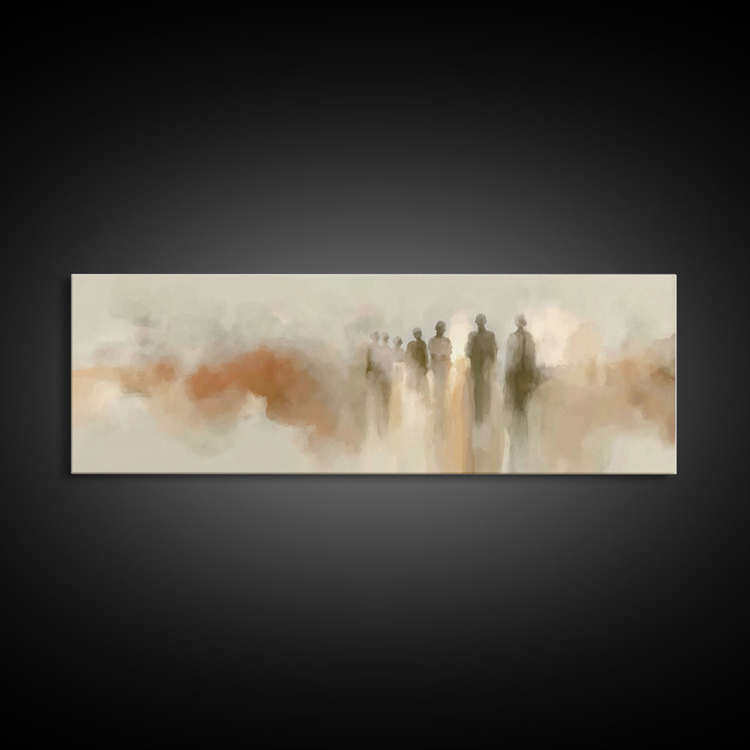 Heaven’s Gathering – Framed Canvas Print – Panoramic Wall Art – Christian Wall Art – Abstract Christian Art – Christian Art Canvas – Modern
