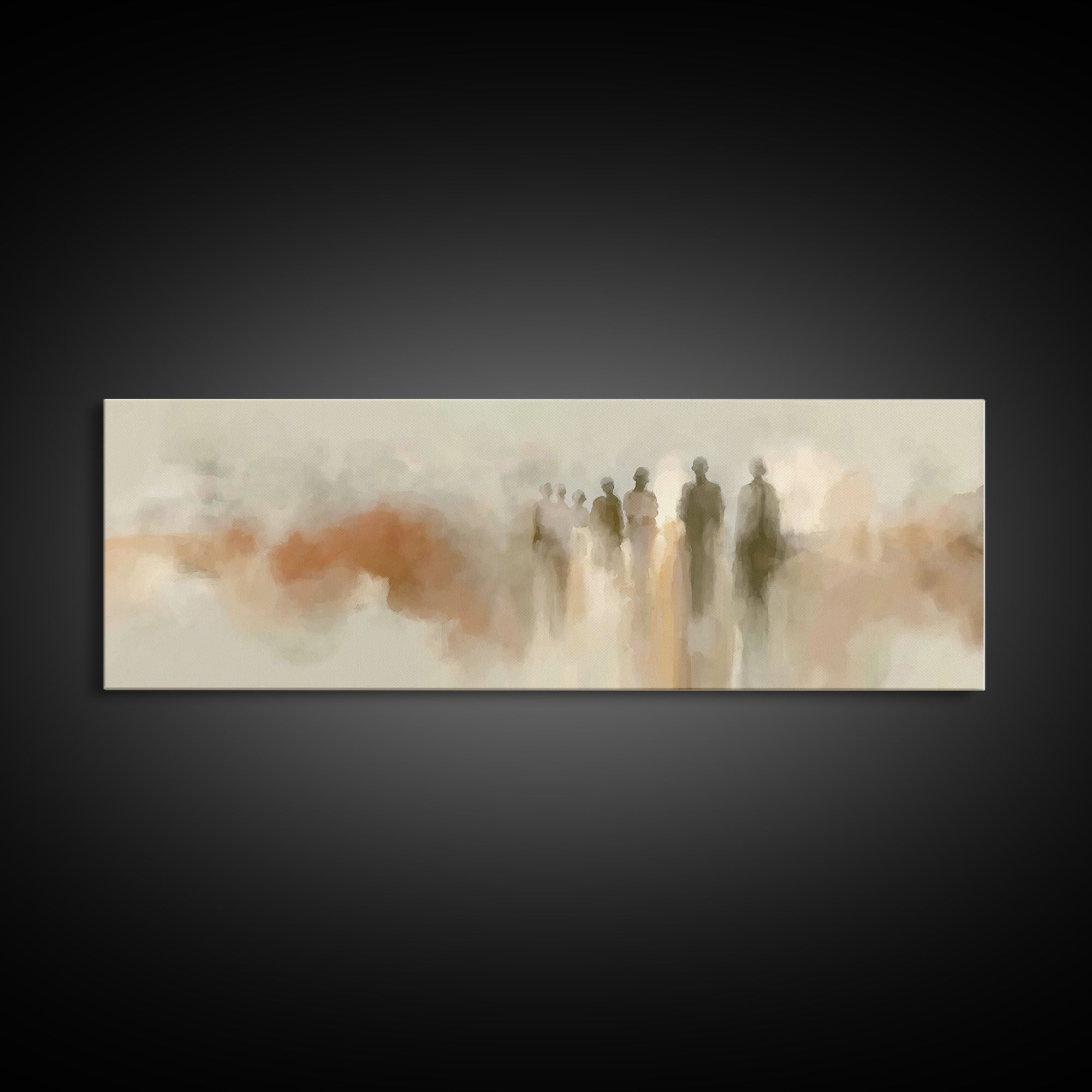Heaven’s Gathering – Framed Canvas Print – Panoramic Wall Art – Christian Wall Art – Abstract Christian Art – Christian Art Canvas – Modern