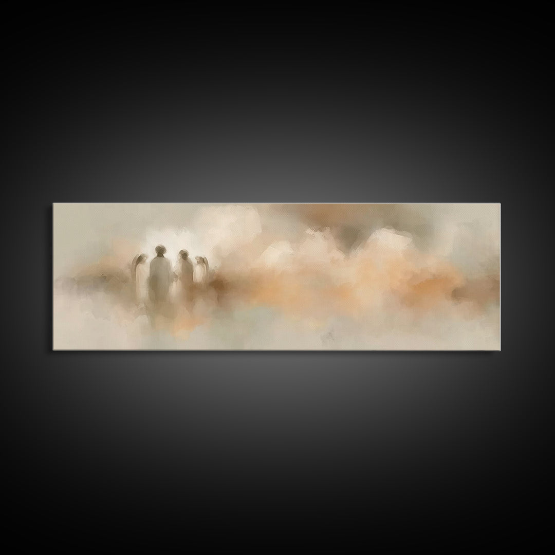 Holy Gathering | Framed Canvas Print | Panoramic Art | Christian Art Canvas | Jesus Art Print | Christian Wall Art | Christmas Decor