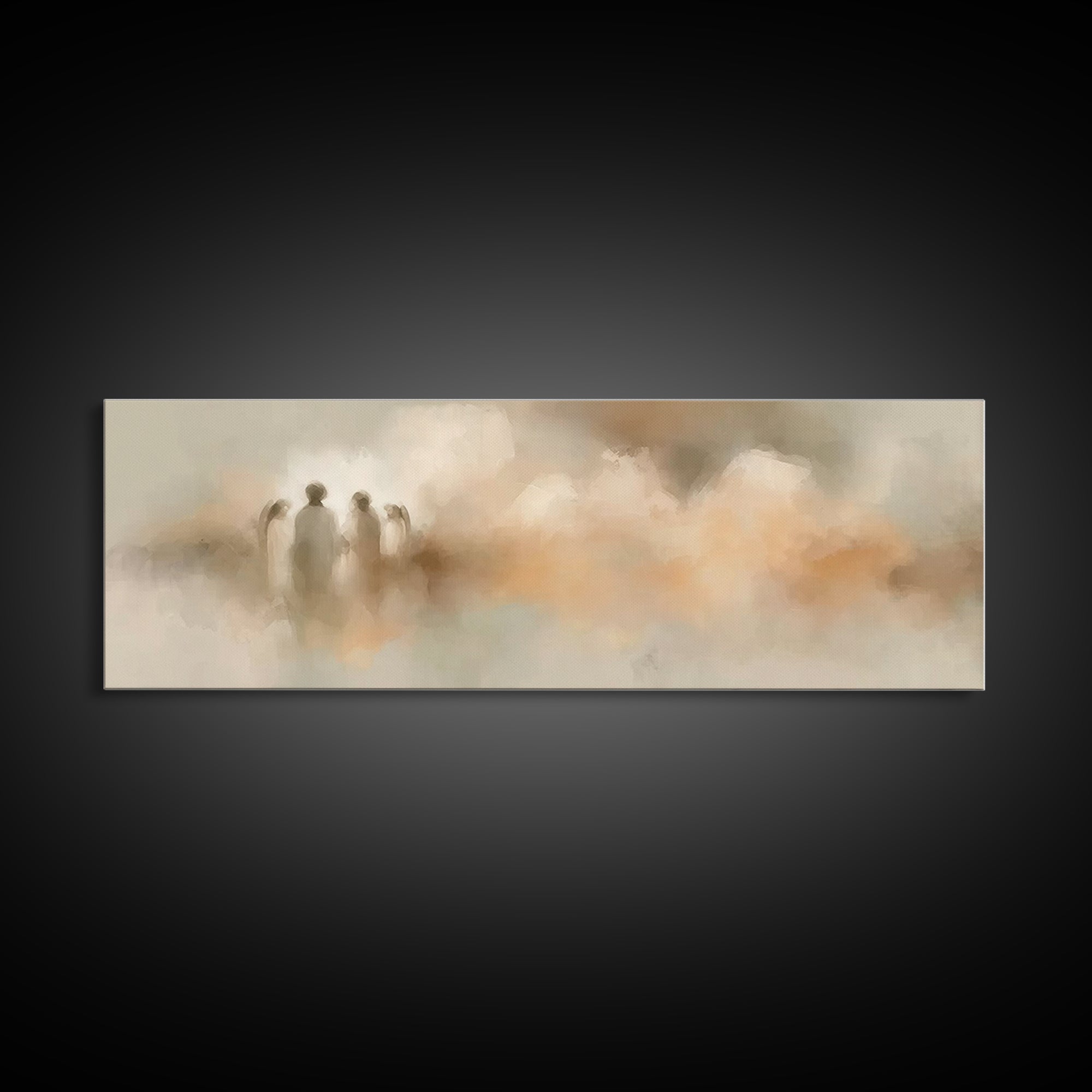 Holy Gathering | Framed Canvas Print | Panoramic Art | Christian Art Canvas | Jesus Art Print | Christian Wall Art | Christmas Decor