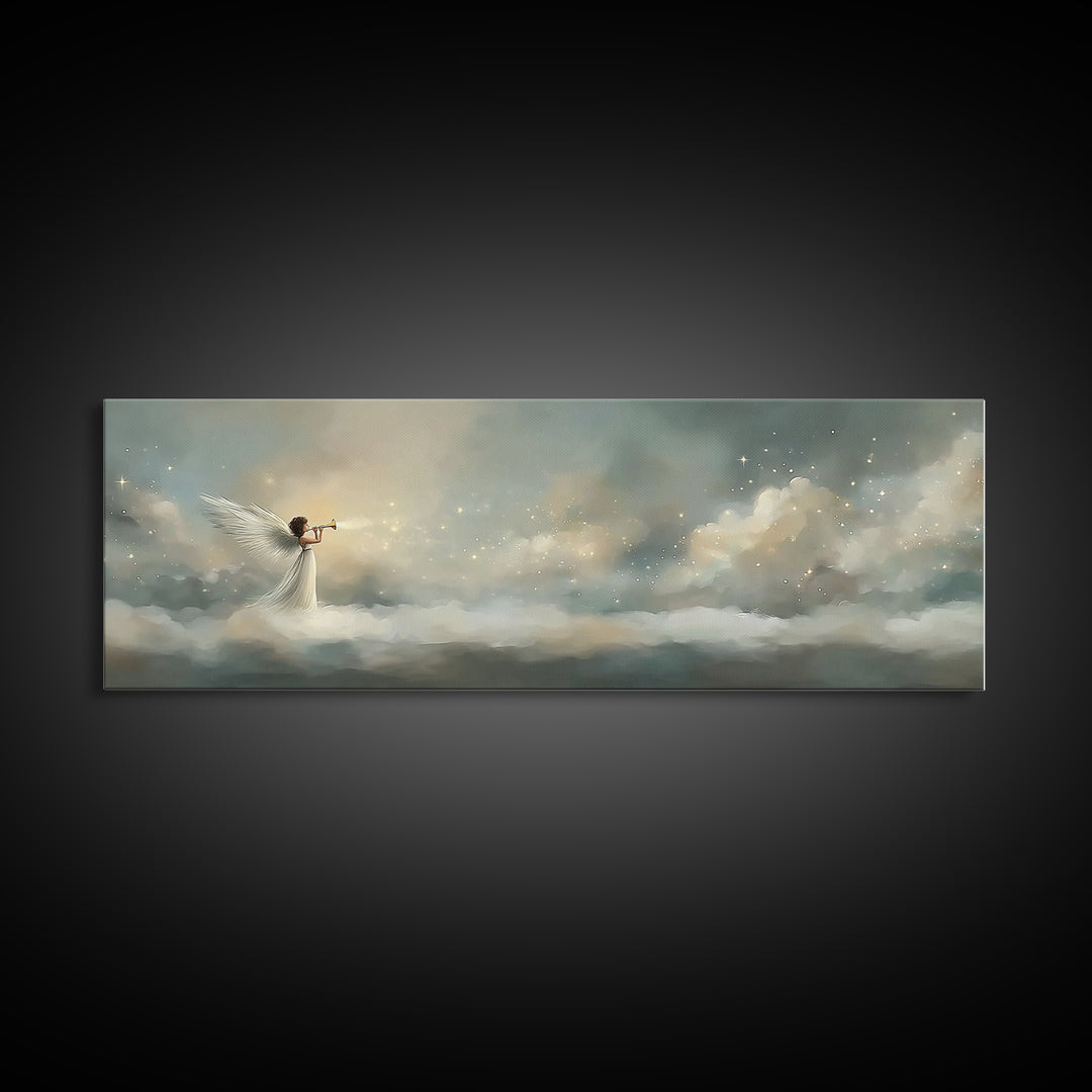 Heralding Light | Framed Canvas Print | Panoramic Art | Christian Art Canvas | Christian Wall Art | Jesus Art Print | Christmas Art