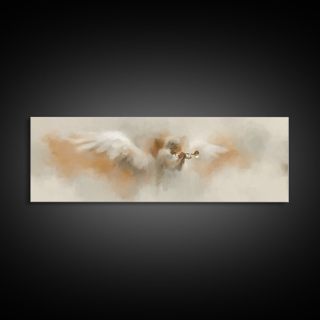 Heaven’s Anthem, Framed Canvas Print, Panoramic Art, Christian Art Canvas, Christian Wall Art, Christmas Art, Christian Christmas Decor