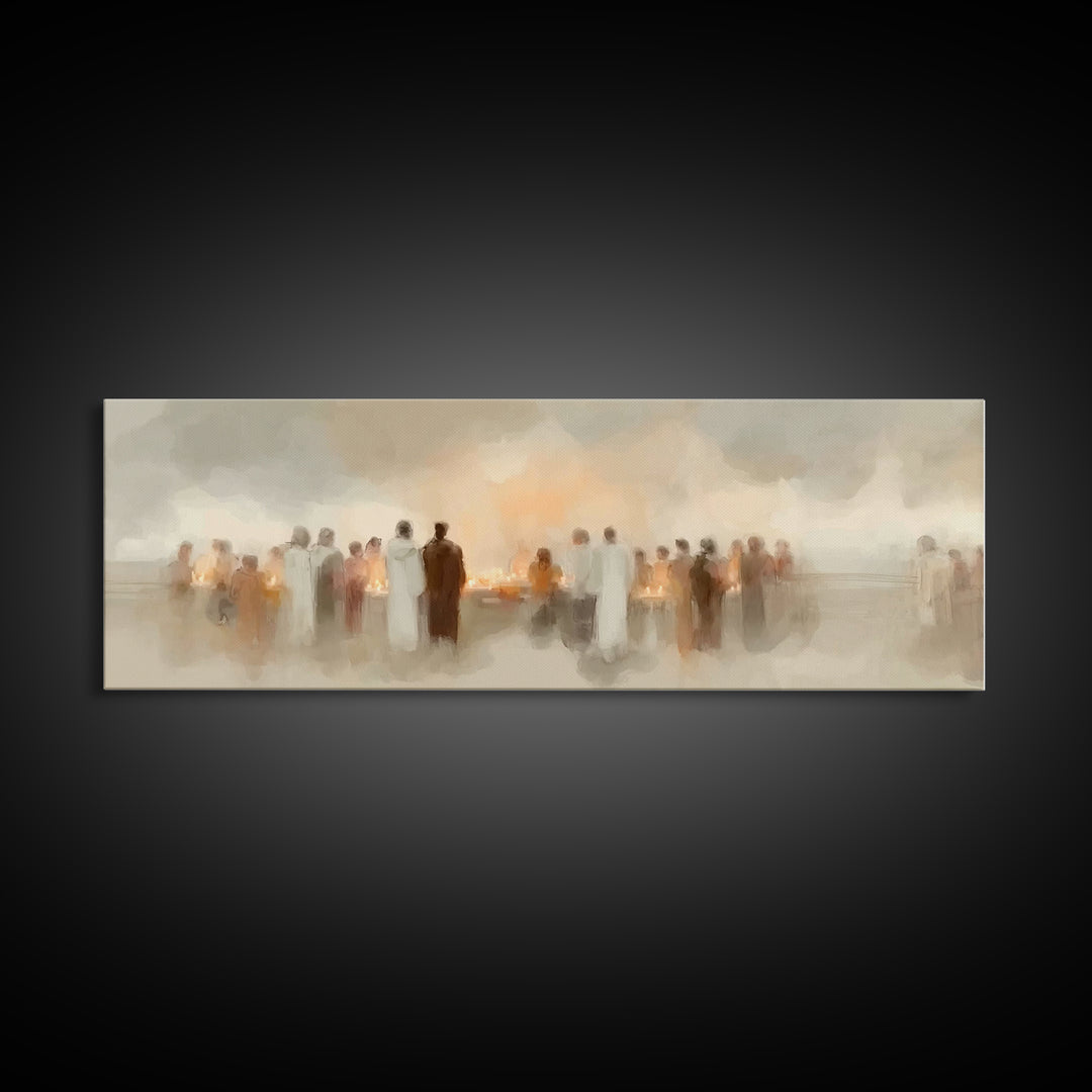 Sacred Procession | Framed Canvas Print | Christian Christmas Art | Panoramic Print | Christian Art | Christmas Wall Art | Christian Decor