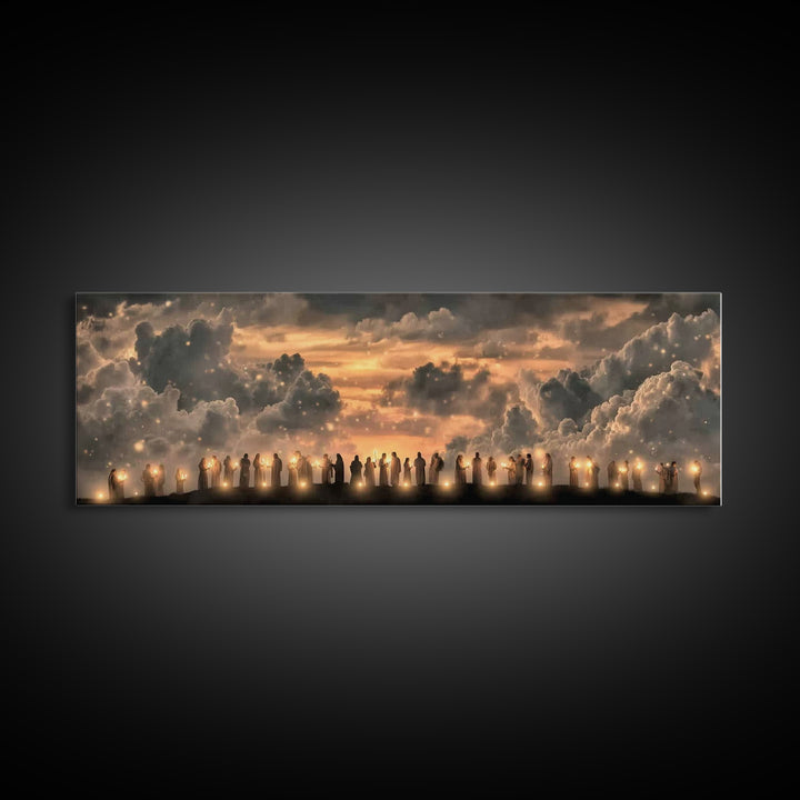 Hillside Communion – Framed Canvas Print – Christian Art – Panoramic Wall Art – Christian Christmas Art – Christian Canvas – Christian Artw