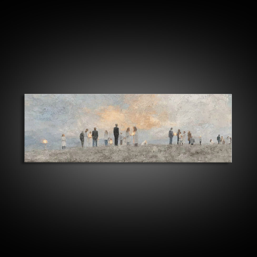 Fields Of Peace, Framed Canvas Print, Christian Art Canvas, Panoramic Frame, Christian Wall Art, Christian Painting, Christmas Art