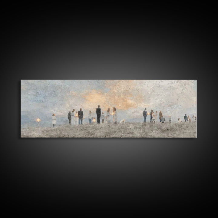 Fields Of Peace, Framed Canvas Print, Christian Art Canvas, Panoramic Frame, Christian Wall Art, Christian Painting, Christmas Art