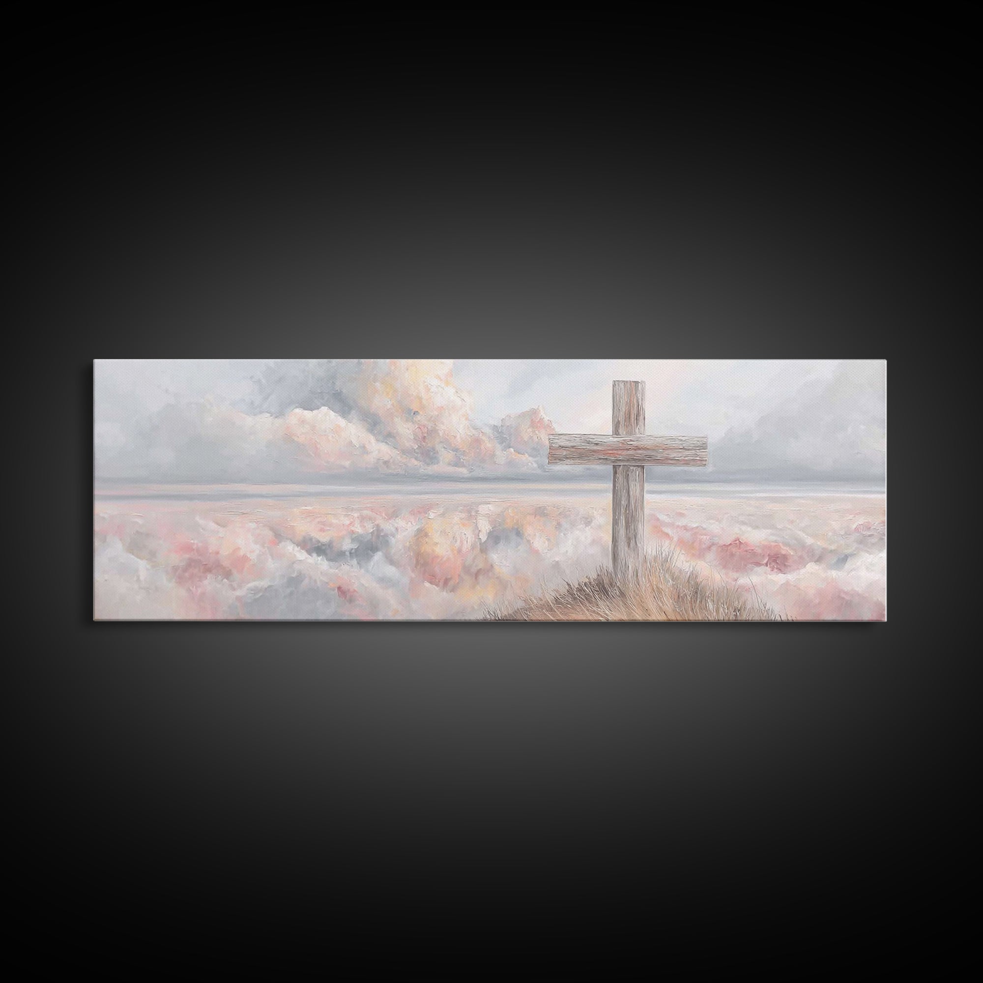 Dawn Of Redemption, Framed Canvas Print, Christian Wall Art, Panoramic Art, Christian Art Canvas, Christian Painting, Christian Decor