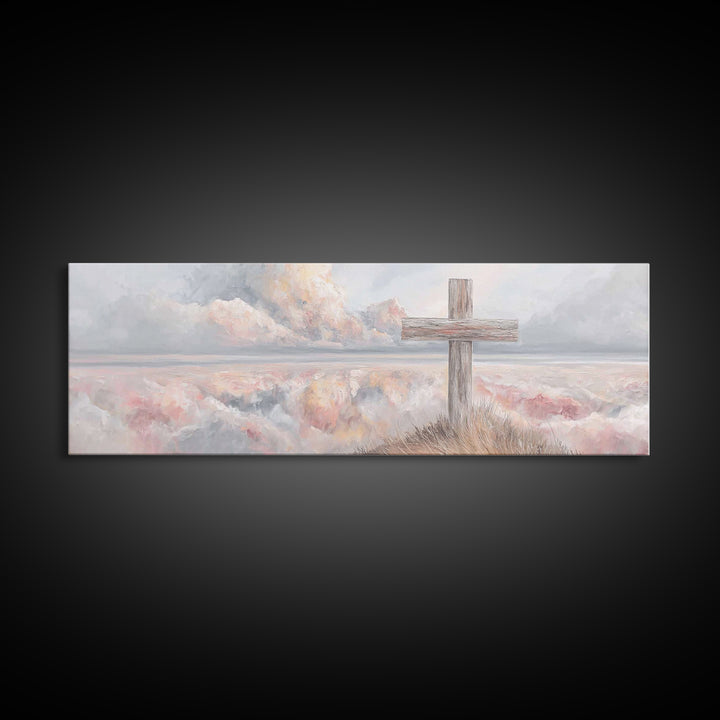 Dawn Of Redemption, Framed Canvas Print, Christian Wall Art, Panoramic Art, Christian Art Canvas, Christian Painting, Christian Decor