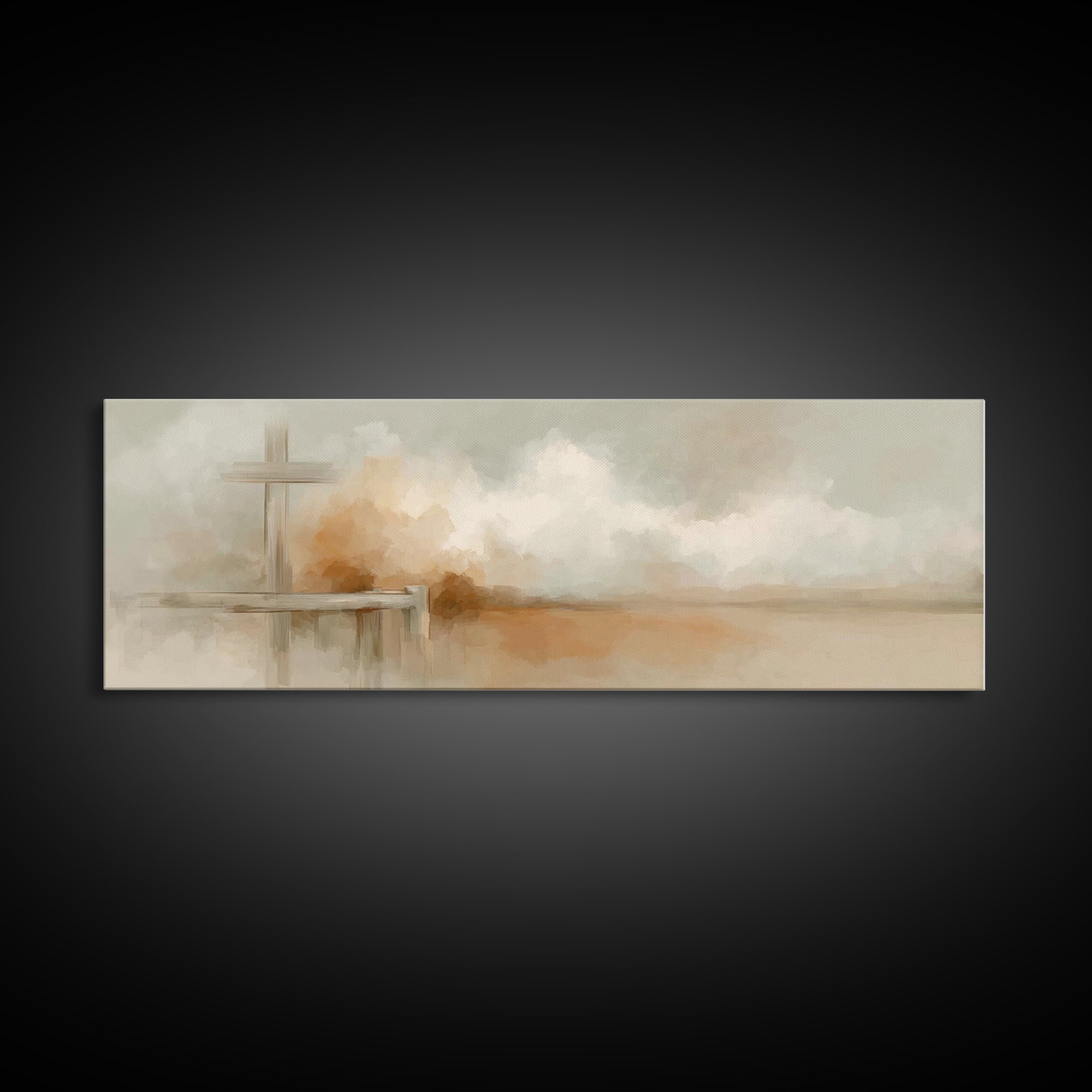Quiet Redeemer, Framed Canvas Print, Christian Art, Panoramic Print, Christian Painting, Christian Art Canvas, Christian Gift Ideas