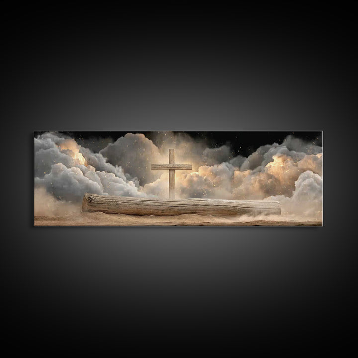 Rise Of Mercy – Framed Canvas Print – Christian Wall Art – Extra Wide Art – Christian Art Canvas – Christian Painting – Christian Decor