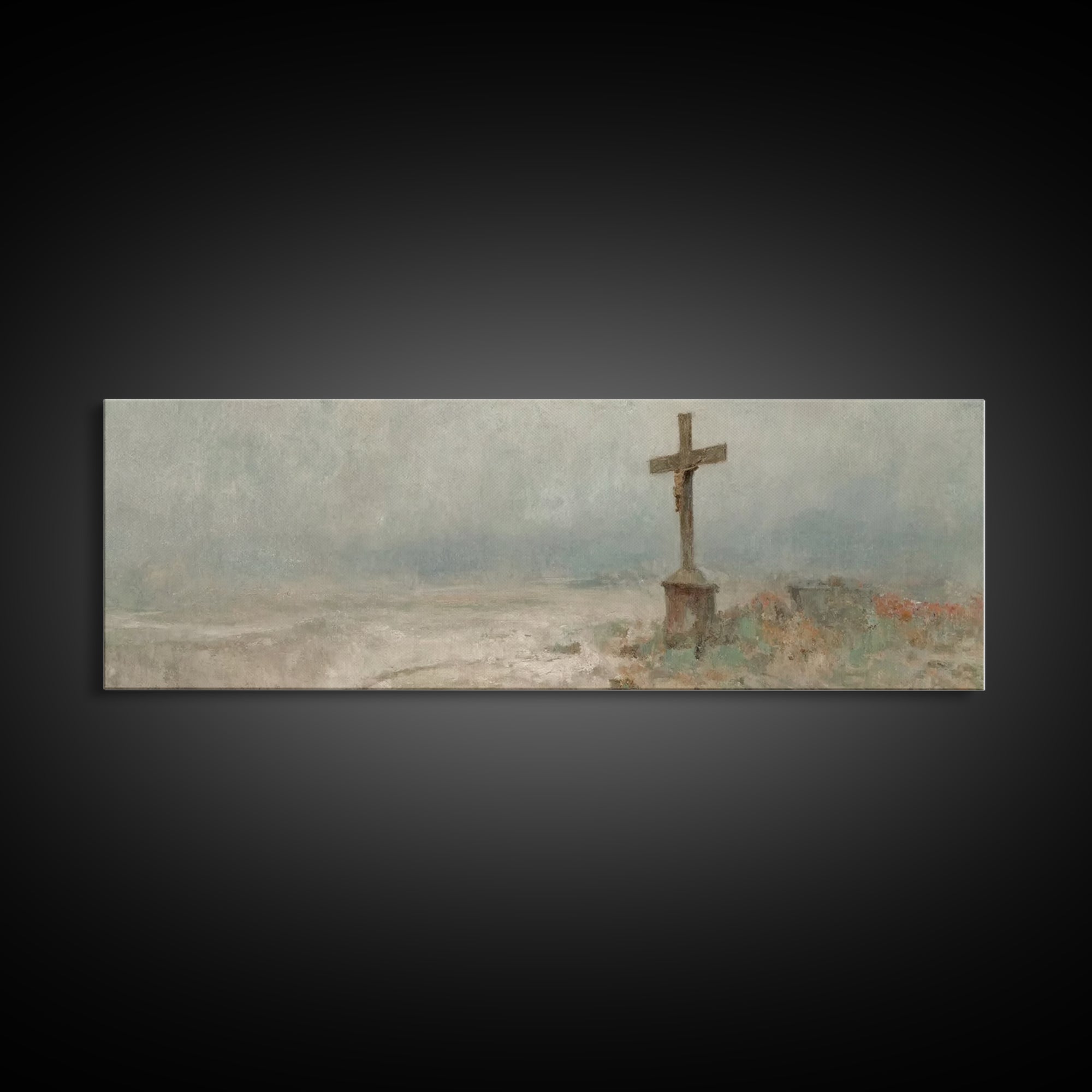 Field Of Salvation, Framed Canvas Print, Christian Art Canvas, Panoramic Art, Christian Painting, Christian Wall Art, Christian Decor