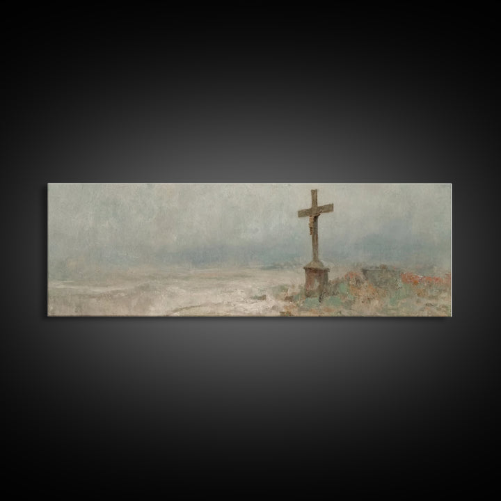 Field Of Salvation, Framed Canvas Print, Christian Art Canvas, Panoramic Art, Christian Painting, Christian Wall Art, Christian Decor