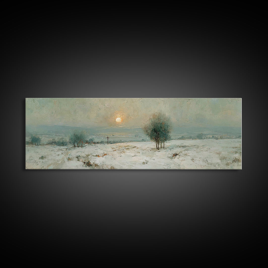 Winter Redemption – Framed Canvas Print – Panoramic Frame – Christian Art – Christian Art Canvas – Christian Wall Art – Christian Painting