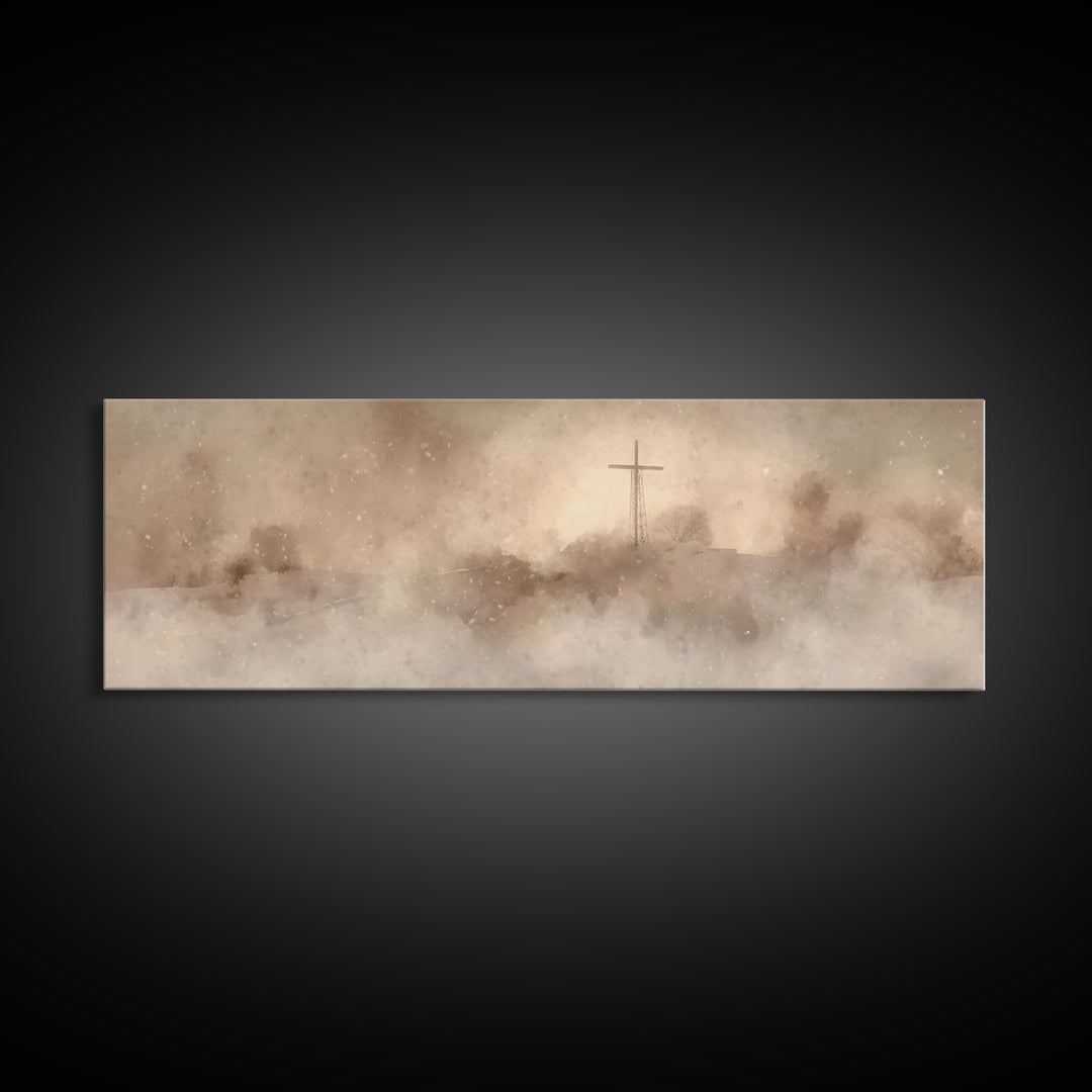 Silent Hill Grace – Framed Canvas Print – Panoramic Frame – Christian Art – Christian Christmas Art – Christian Painting – Christian Wall A