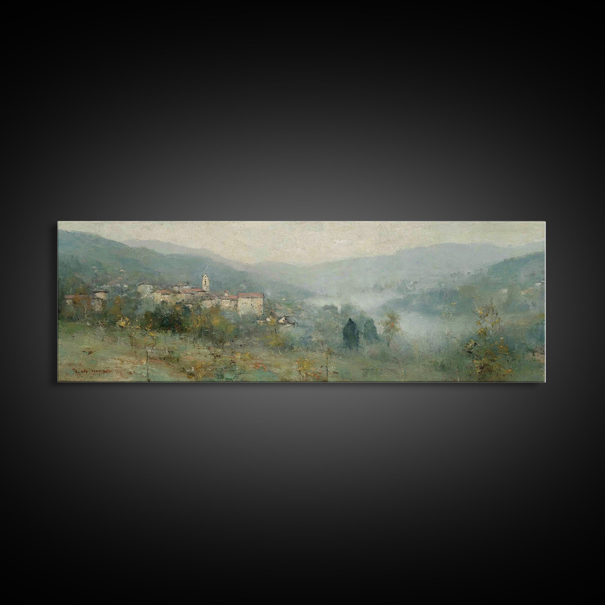 Bell Of Hope | Framed Canvas Print | Panoramic Art | Christian Wall Art | Christian Art Canvas | Christian Painting | Christian Christmas