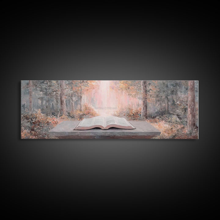 Ancient Faith Path - Framed Canvas Print - Christian Wall Art - Panoramic Painting - Christian Art Canvas - Christian Painting - Christmas