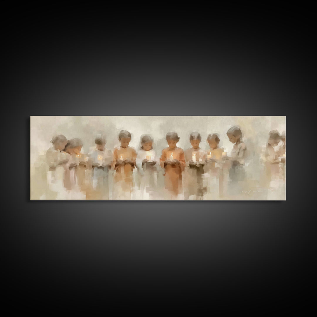 Light Of Innocence, Framed Canvas Print, Panoramic Print, Christian Art Canvas, Christian Wall Art, Christian Painting, Christmas Art, subt