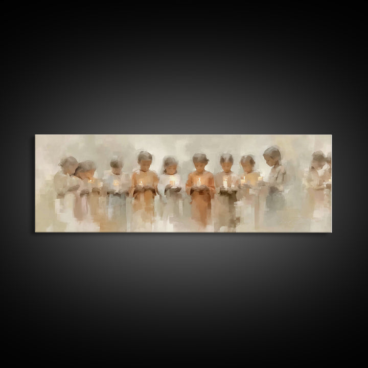Light Of Innocence, Framed Canvas Print, Panoramic Print, Christian Art Canvas, Christian Wall Art, Christian Painting, Christmas Art, subt