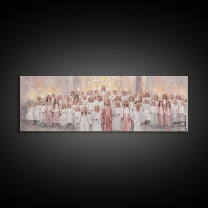 Gathered In Grace – Framed Canvas Print – Panoramic Painting – Christian Art Canvas – Christian Wall Art – Christmas Art – Christian Painti
