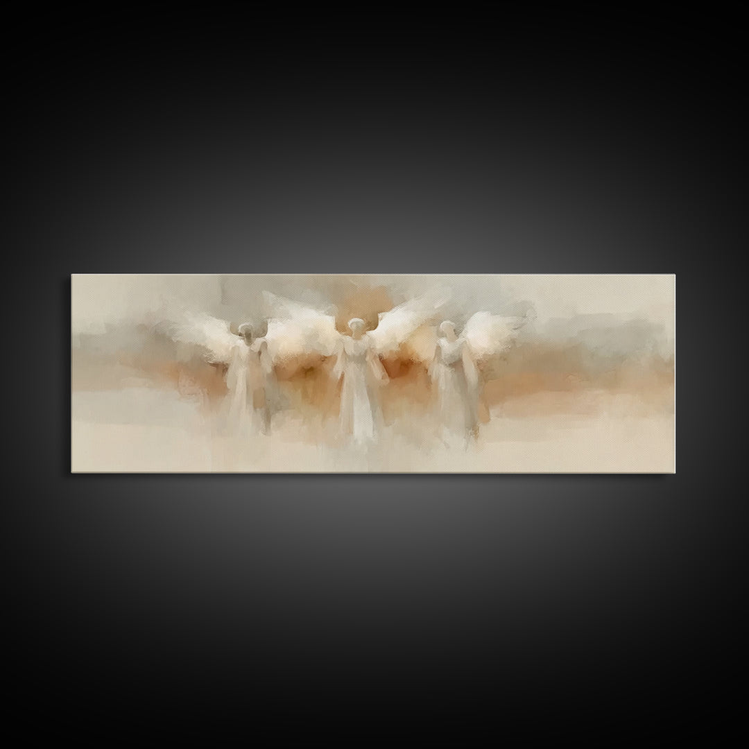 Heavenly Dawn Choir, Framed Canvas Print, Christian Wall Art, Christian Art Canvas, Panoramic Art, Christmas Art, Christian Decoration