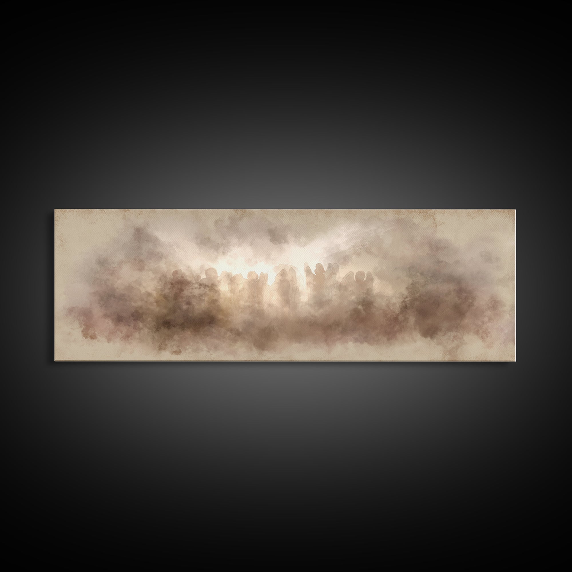 Heaven’s Gentle Heralds | Framed Canvas Print | Christian Art Canvas | Panoramic Frame | Christian Wall Art | Christmas Art Work | Subtle C