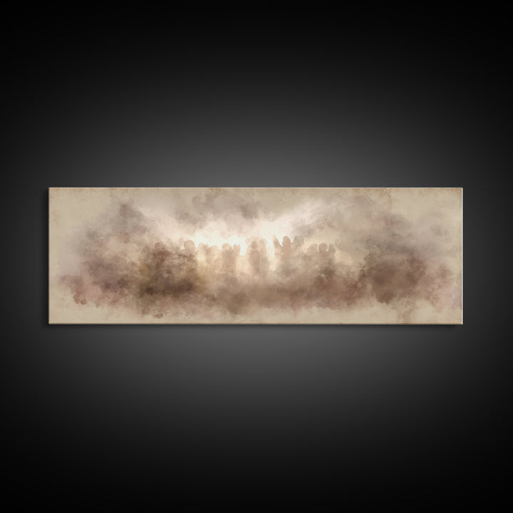 Heaven’s Gentle Heralds | Framed Canvas Print | Christian Art Canvas | Panoramic Frame | Christian Wall Art | Christmas Art Work | Subtle C