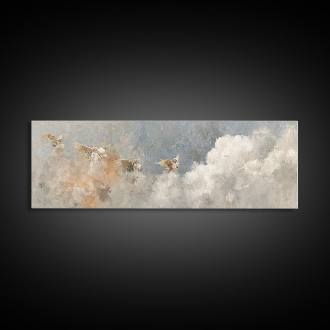 Sanctified Gathering Veil – Framed Canvas Print – Moody Christian Art – Panoramic Art – Christian Wall Art – Christmas Art – Christian Art