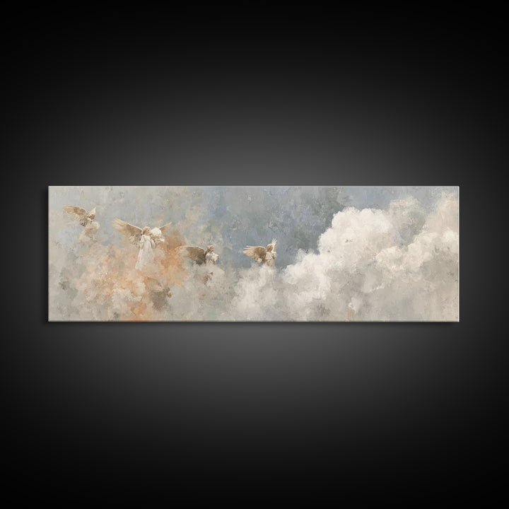 Sanctified Gathering Veil – Framed Canvas Print – Moody Christian Art – Panoramic Art – Christian Wall Art – Christmas Art – Christian Art