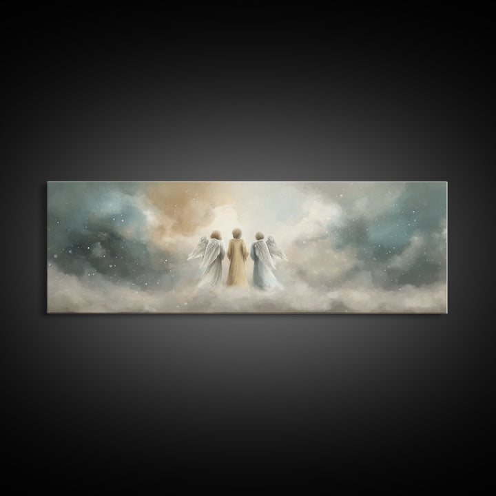 Threefold Heavenly Path, Framed Canvas Print, Panoramic Painting, Christian Art Canvas, Christmas Wall Art, Christian Art, Christian Christ
