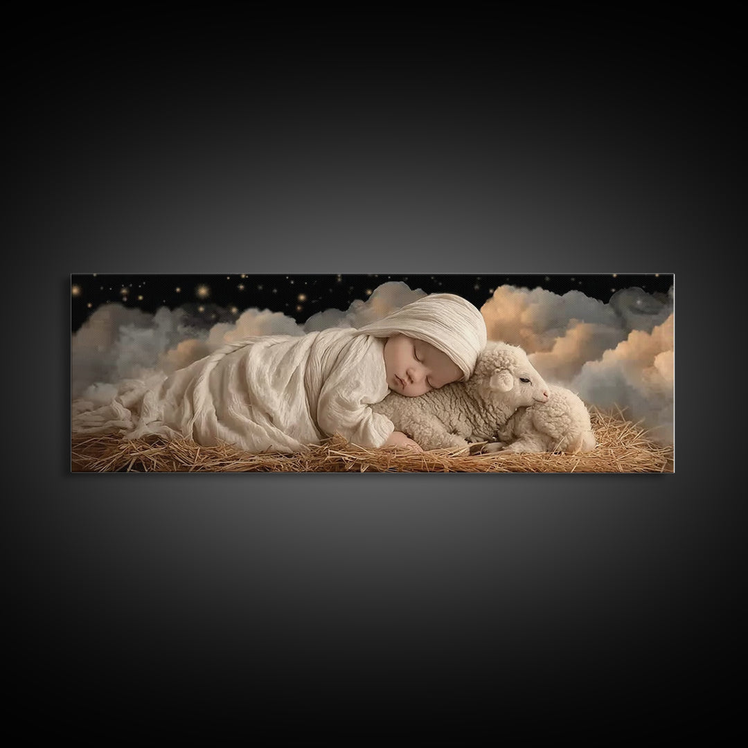 Bethlehem Star Rise - Framed Canvas Print - Christian Wall Art - Christmas Art Prints - Christian Art Canvas - Panoramic Frame - Christian