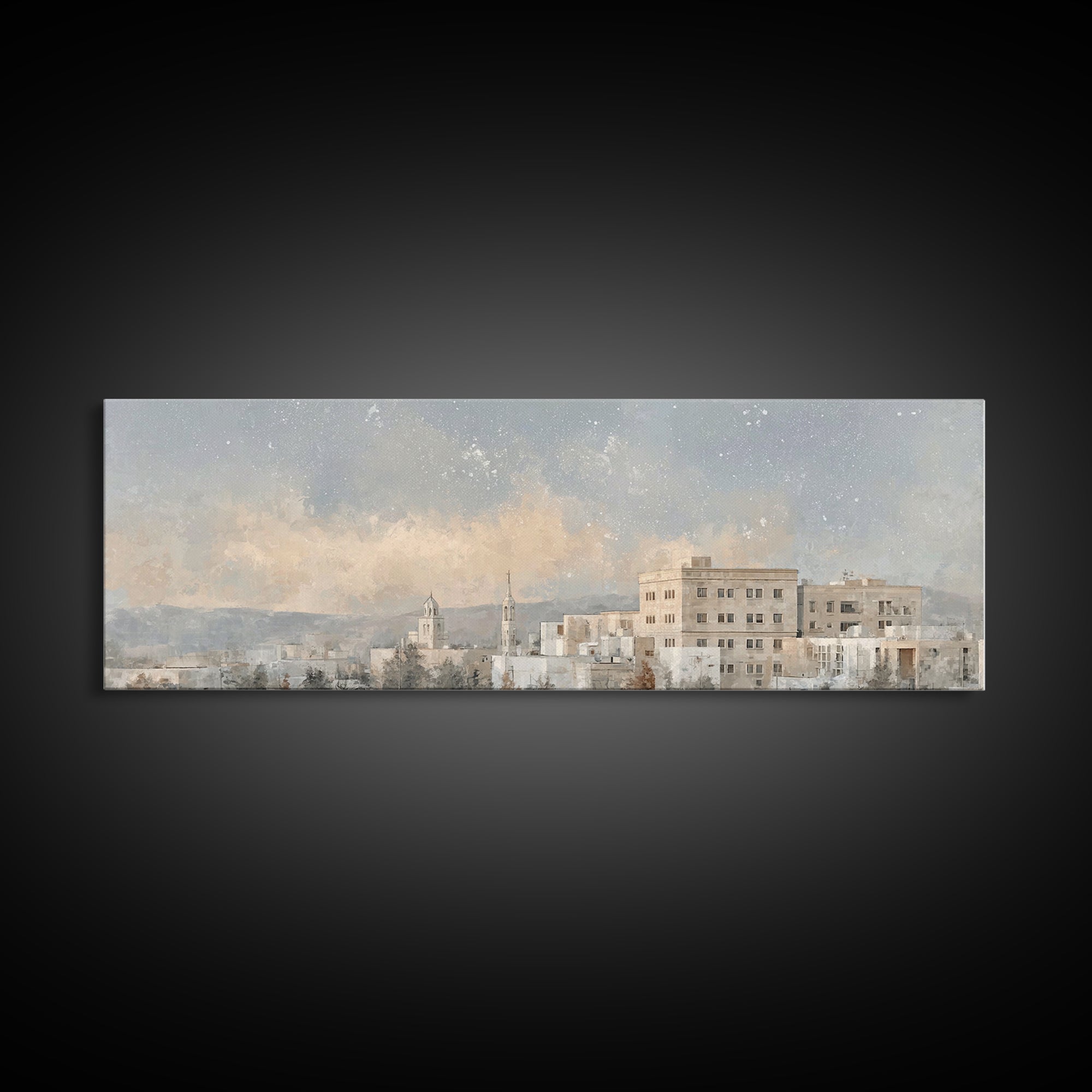 Temple Valley Glow | Framed Canvas Print | Christian Wall Art | Christian Art Canvas | Christmas Art Prints | Panoramic Art | Christian Gif