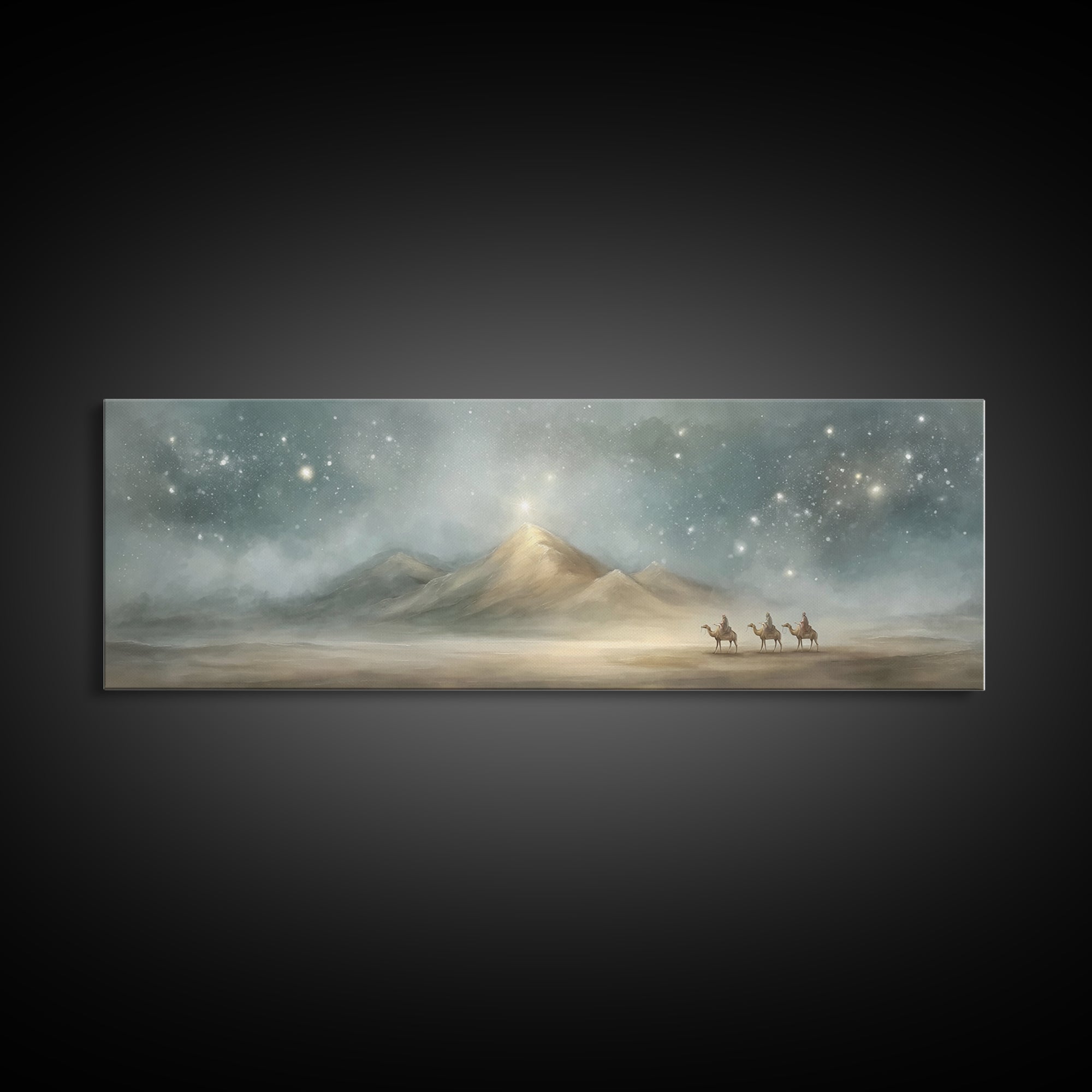 Guided By Heaven – Framed Canvas Print – Christian Art – Christmas Art Prints – Panoramic Art – Christian Art Canvas – Christian Christmas