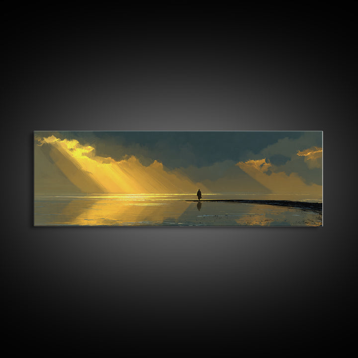 Mercy At Daybreak | Framed Canvas Print | Christian Art Canvas | Jesus Wall Art | Panoramic Art | Christian Christmas Decor | Christian Pai