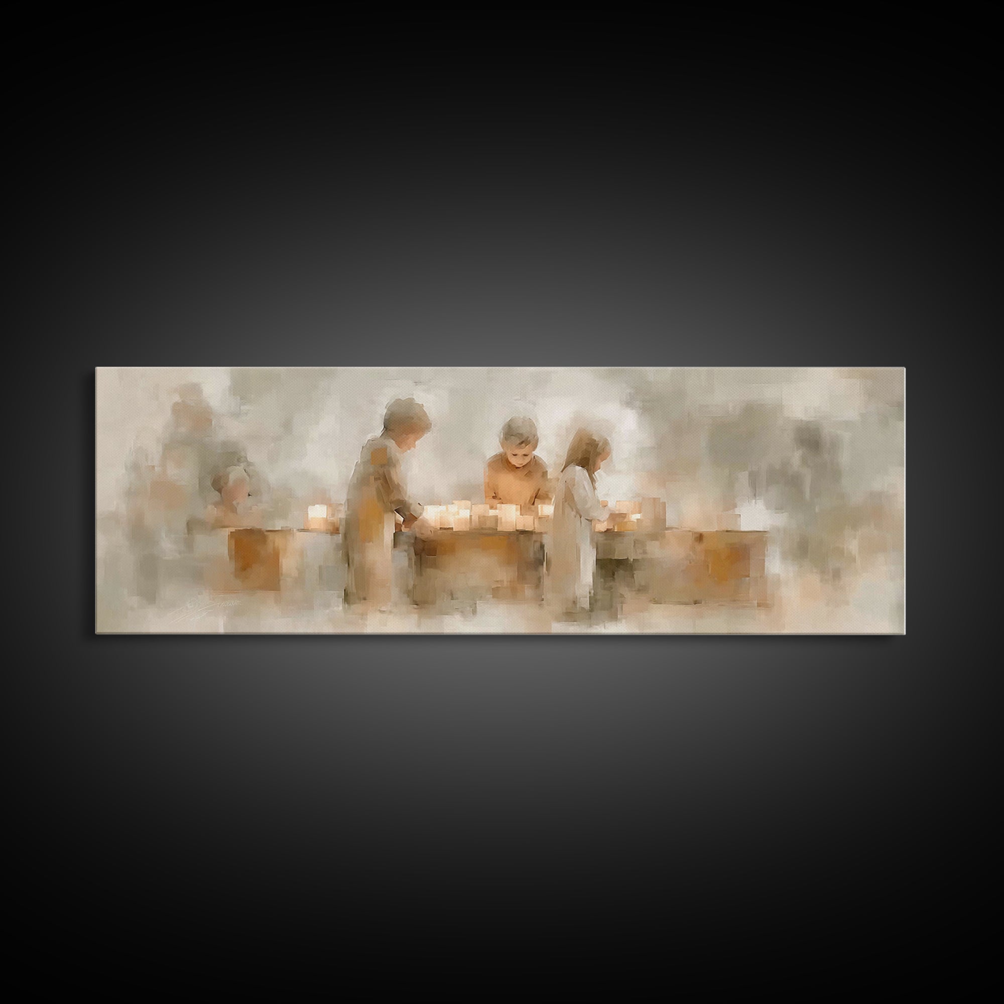 Children Of Light, Framed Canvas Print, Christian Wall Art, Christian Art Canvas, Panoramic Art, Christmas Art Work, Christian Gift