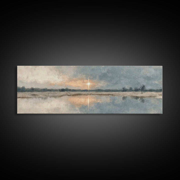 Star Of Promise, Framed Canvas Print, Panoramic Wall Art, Christian Wall Art, Christian Art Canvas, Christmas Art, Christian Gift Ideas
