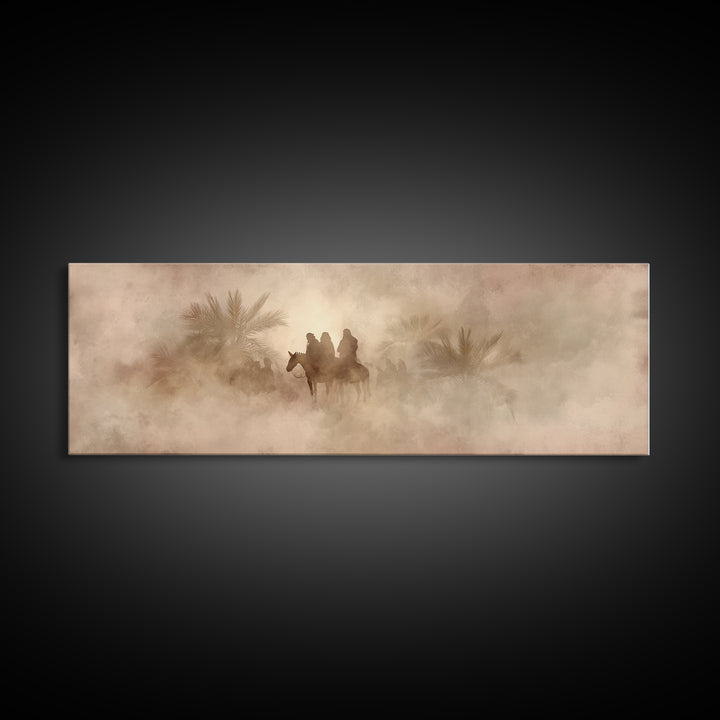 Palm Road Procession – Framed Canvas Print – Christian Art Print – Jesus Painting – Panoramic Print – Christian Christmas Art – Christian W