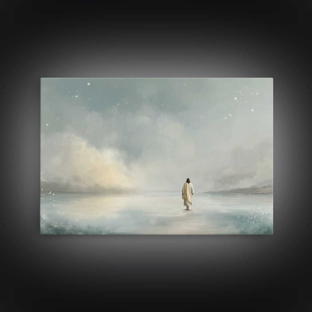 Heavenly Pathlight – Framed Canvas Print – Christian Wall Art – Modern Christian Art – Jesus Painting – Christian Art Canvas – Subtle Chris