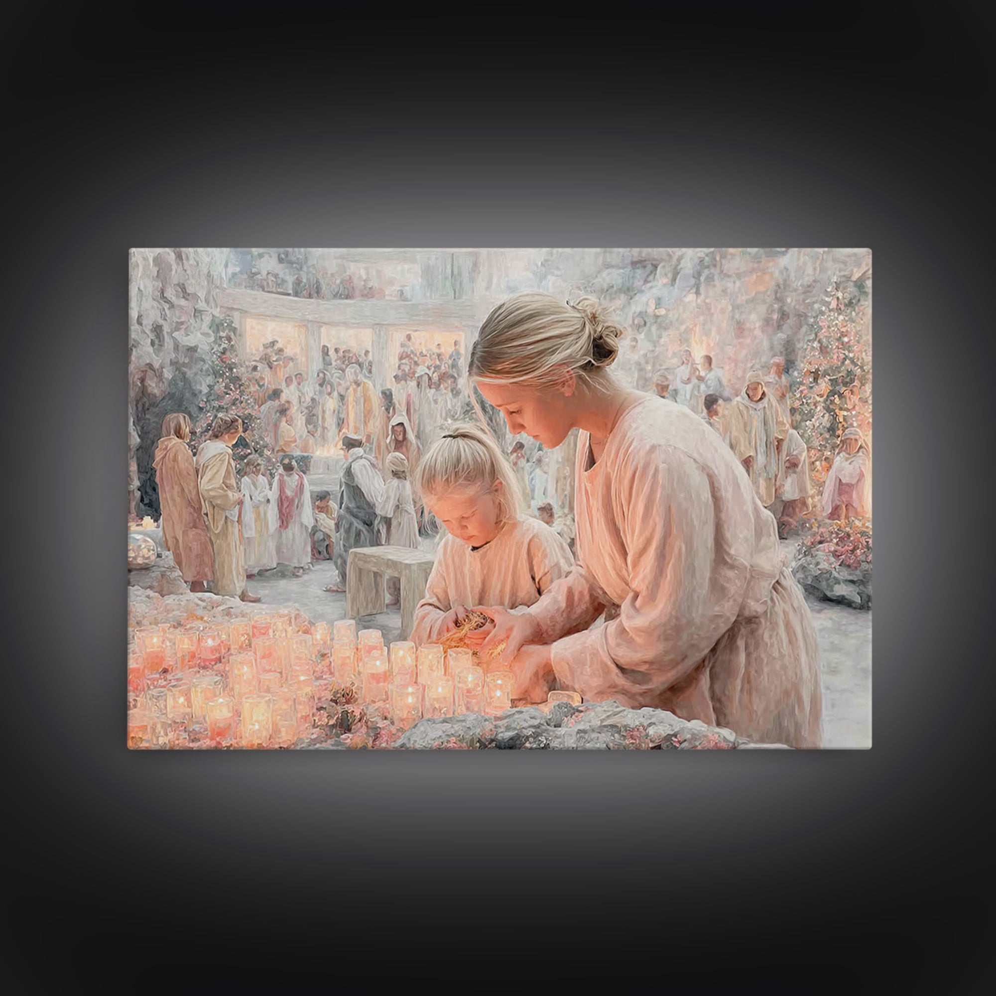 Festival Of Light – Framed Canvas Print – Christian Christmas Art – Christian Art Canvas – Christian Wall Art – Jesus Painting – Christian