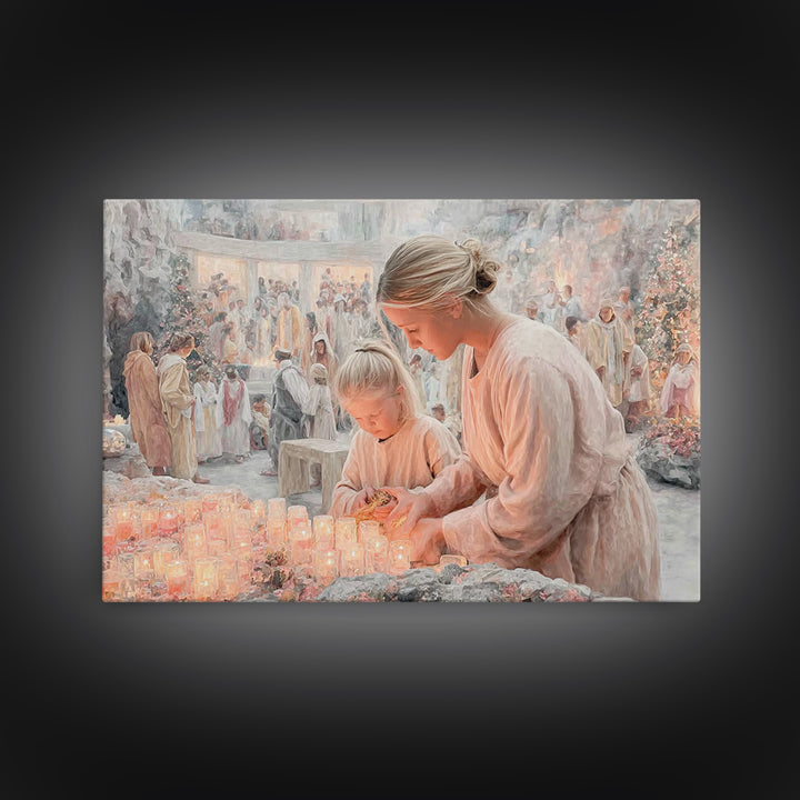Festival Of Light – Framed Canvas Print – Christian Christmas Art – Christian Art Canvas – Christian Wall Art – Jesus Painting – Christian