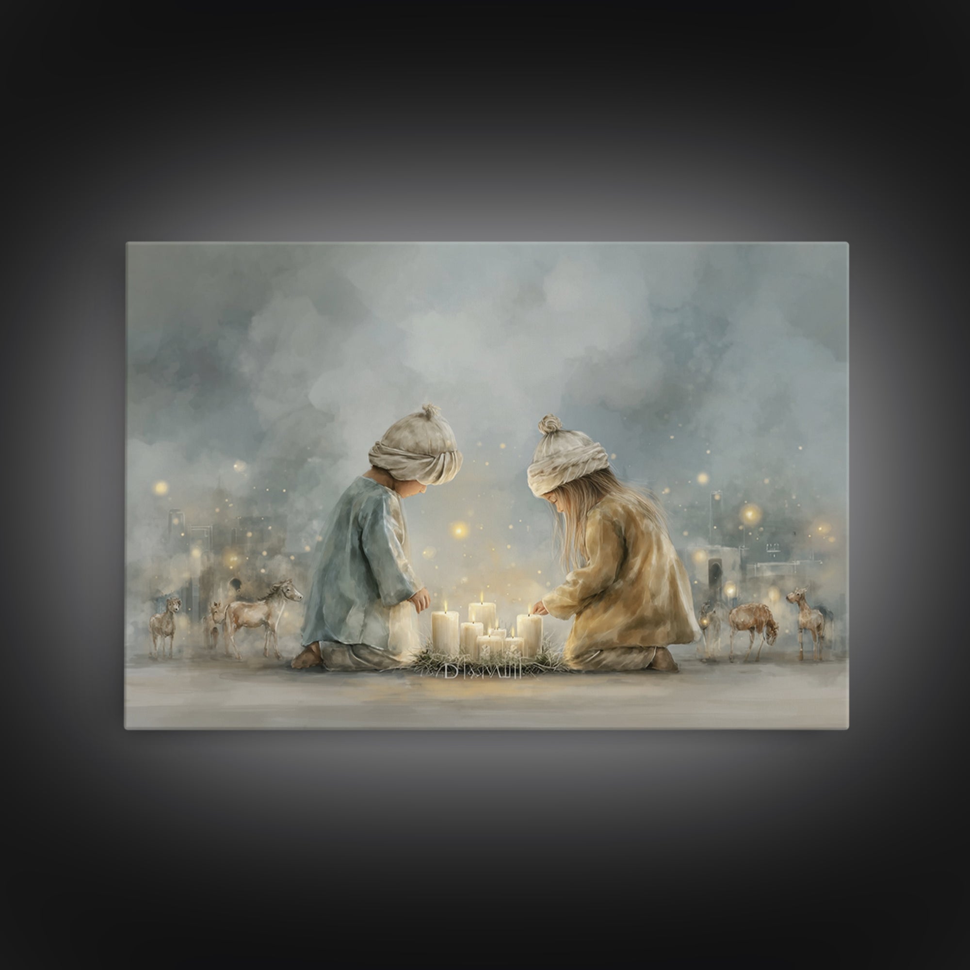 Children Of Light – Framed Canvas Print – Christian Christmas Art – Christian Art Canvas – Christian Wall Art – Christmas Art – Christian D