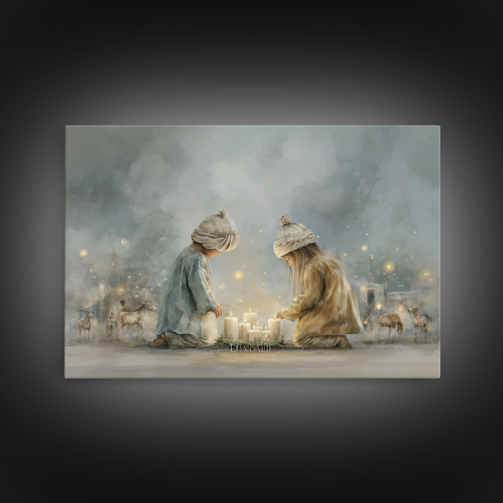 Children Of Light – Framed Canvas Print – Christian Christmas Art – Christian Art Canvas – Christian Wall Art – Christmas Art – Christian D