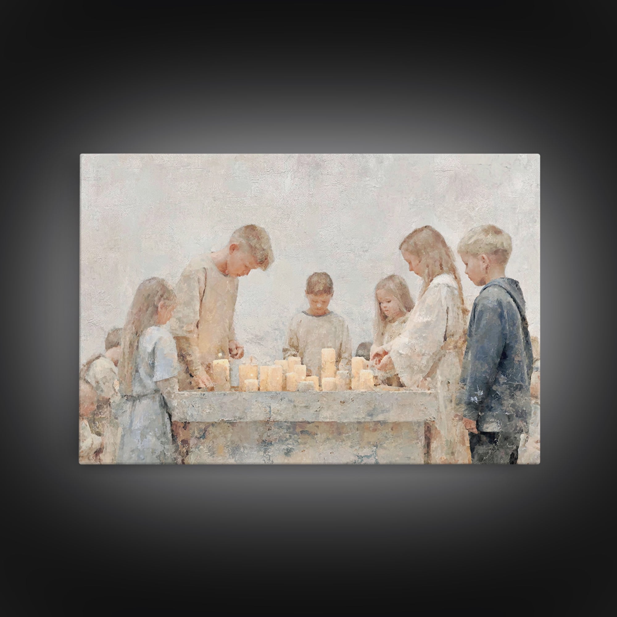 Faithful Kindling – Framed Canvas Print – Christian Christmas Art – Christian Art Canvas – Christian Wall Art – Christmas Art – Christian D