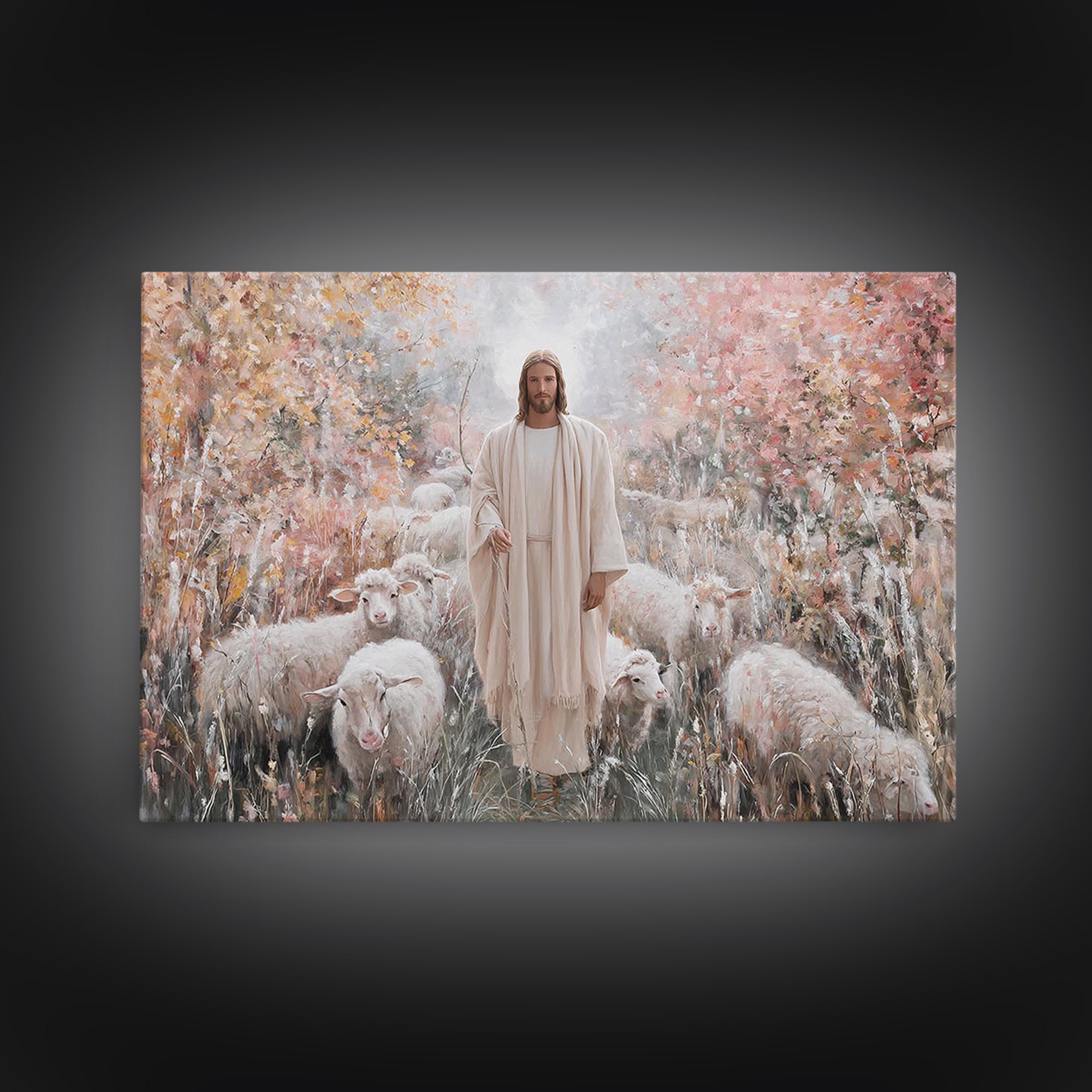 Pastoral Messiah – Framed Canvas Print – Christian Art Canvas – Jesus Painting – Christian Wall Art – Christian Art – Christian Christmas A