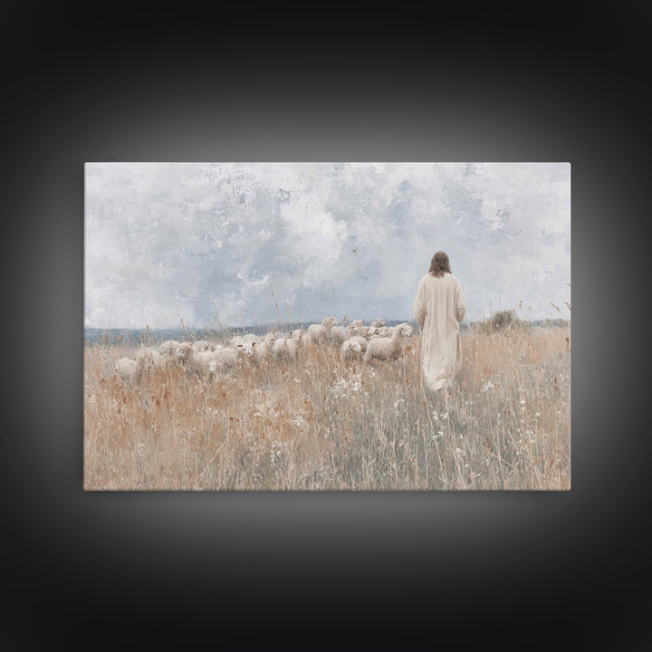 Fields Of Trust – Framed Canvas Print – Christian Wall Art – Christian Art – Jesus Painting – Christian Art Canvas – Christian Christmas Ar
