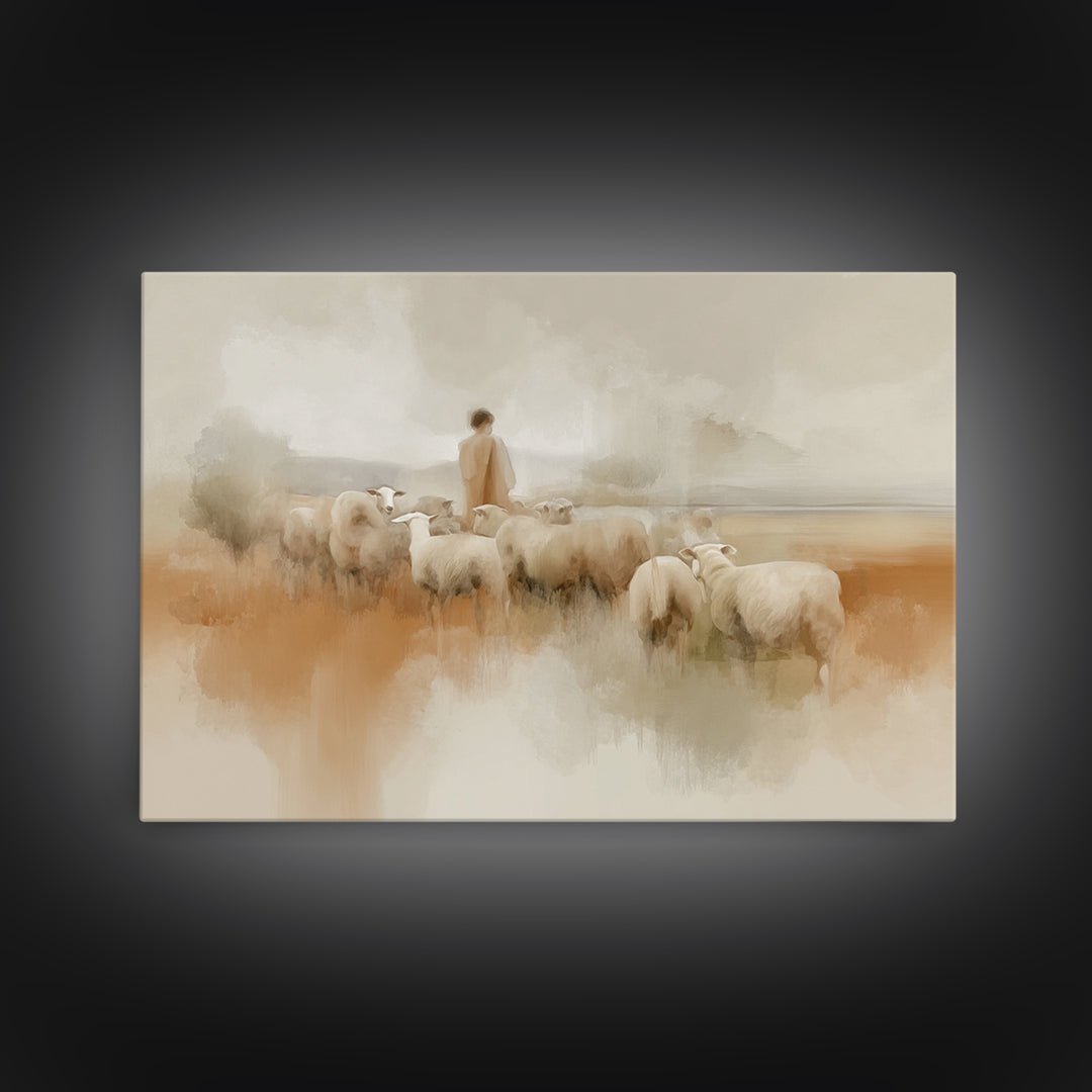 Quiet Pasture Grace - Framed Canvas Print - Christian Art Canvas - Christian Wall Art - Subtle Christian Art - Christian Decor - Jesus Pain