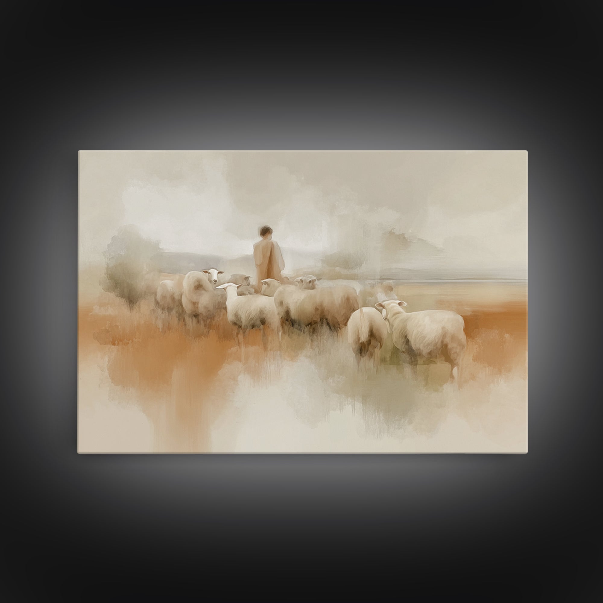 Quiet Pasture Grace - Framed Canvas Print - Christian Art Canvas - Christian Wall Art - Subtle Christian Art - Christian Decor - Jesus Pain