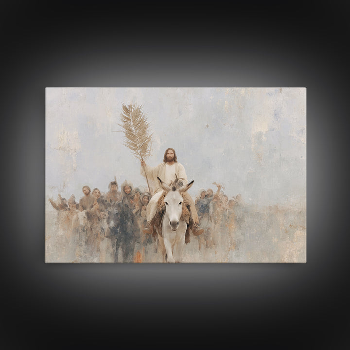 Hosanna Procession Light - Framed Canvas Print - Jesus Painting - Christian Wall Art - Christian Art Canvas - Christian Christmas Art - Chr