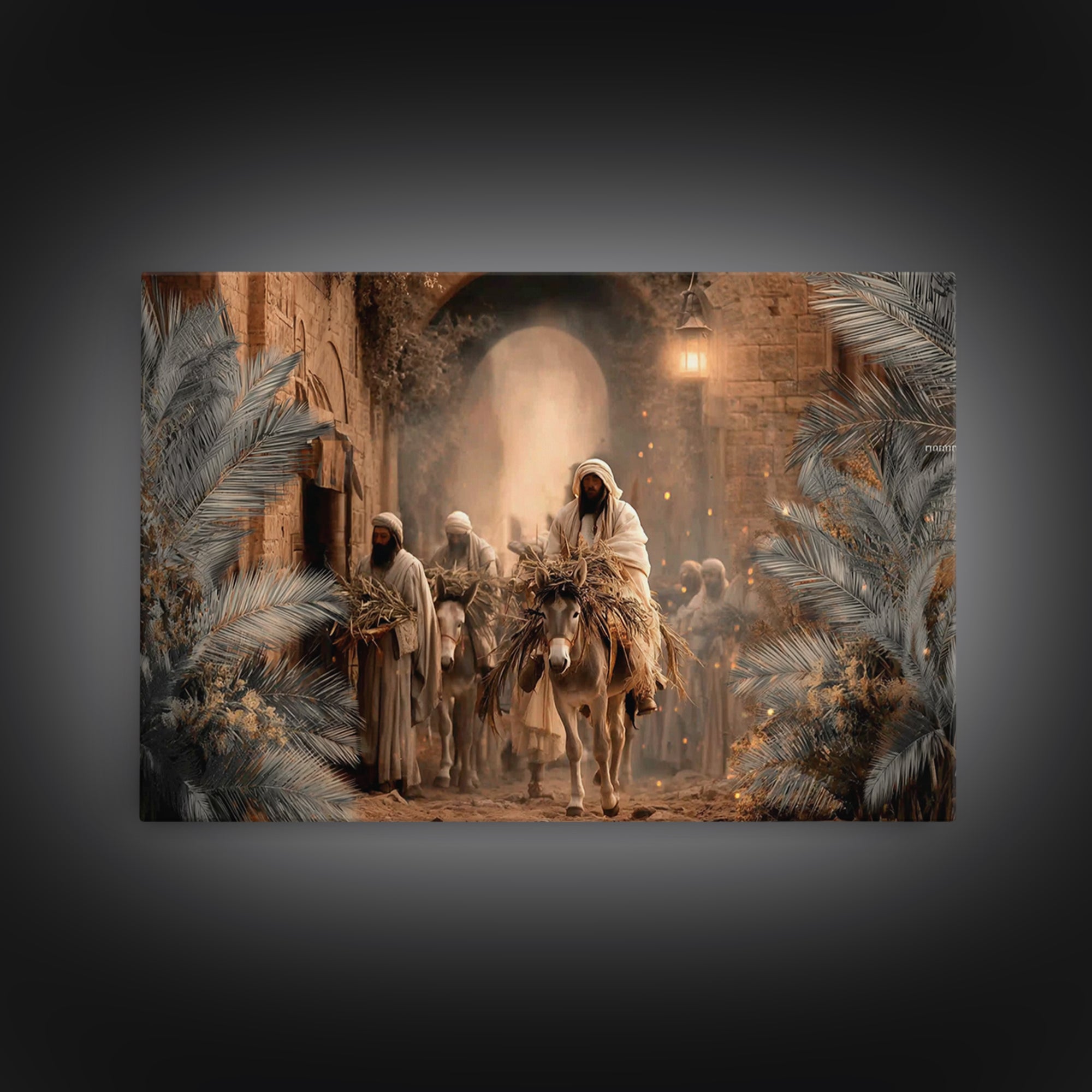 Entry Of Peace - Framed Canvas Print - Christian Art Canvas - Christian Wall Art - Jesus Painting - Christmas Art Prints - Christian Decor